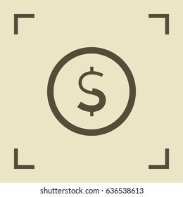 dollar sign financial line vector icon