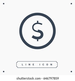 dollar sign financial line vector icon