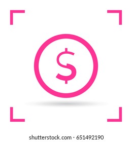 dollar sign financial line vector icon