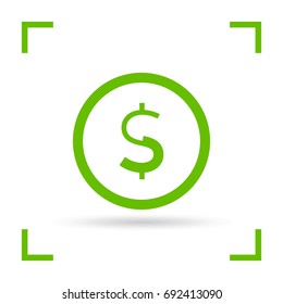 dollar sign financial line vector icon