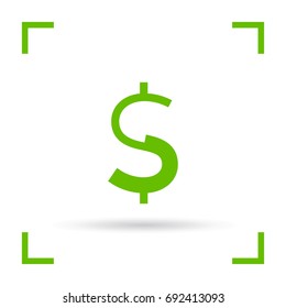 dollar sign financial line vector icon