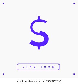dollar sign financial line vector icon
