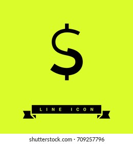 dollar sign financial line vector icon