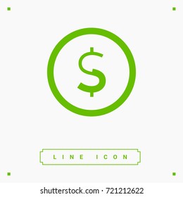 dollar sign financial line vector icon