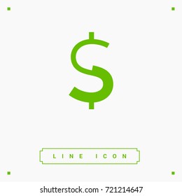 dollar sign financial line vector icon