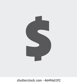 Dollar sign flat icon. Symbol of USA currency. Vector pictogram.