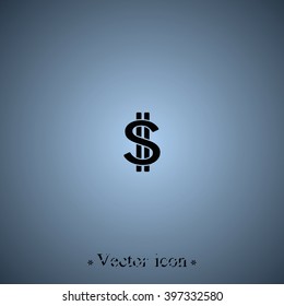 Dollar sign flat icon. USD currency symbol. Money label.