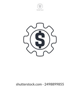 dollar sign gear icon symbol vector illustration isolated on white background