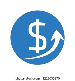 Dollar sign glyph icon blue
