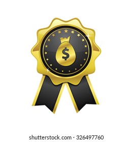 Dollar Sign Golden Vector Icon Design