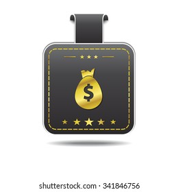 Dollar Sign Golden Vector Icon Design
