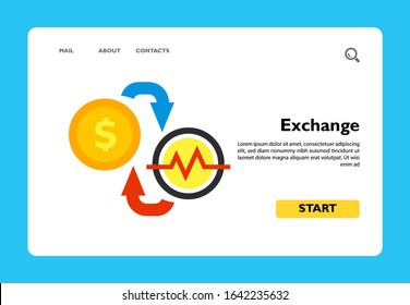 Dollar sign and graph with arrows. Trading, money, foreign. Exchange rates concept. Can be used for topics like banking, business, finance, economics.