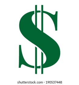 Dollar sign green vector