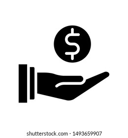 dollar sign in hand currency icon in flat style isolated. Vector Symbol illustration.