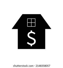 Dollar sign with house icon design isolated on white background