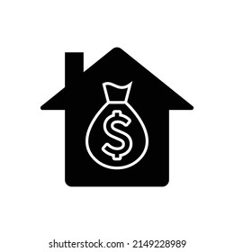 Dollar sign with house icon design isolated on white background