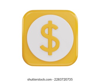 icono de signo de dólar Ilustración vectorial 3d