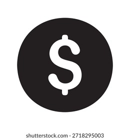 Icono de signo de dólar en círculo negro