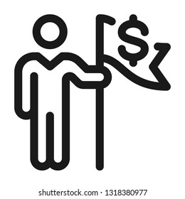 Dollar sign icon. Business symbol. Line style