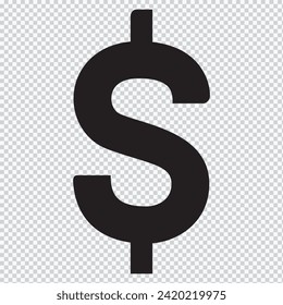 dollar sign icon. The dollar icon. Cash and money, wealth, payment symbol. Flat Vector illustration