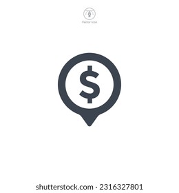 Dollar Sign icon. A crisp and recognizable vector illustration of a dollar sign, representing money, finance, and wealth.
