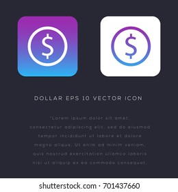 Dollar sign icon design on modern flat background