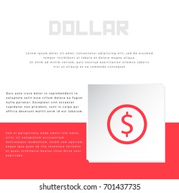 Dollar sign icon design on modern flat background