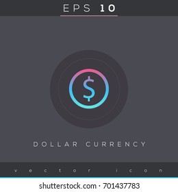 Dollar sign icon design on modern flat background