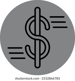 Diseño de icono de signo de dólar para el Uso comercial personal