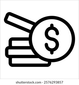Dollar Sign Icon Element For Design