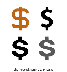 Dollar Sign Icon Emoji Vector Set Collection Isolated On White Background 