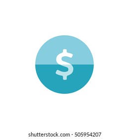Dollar sign icon in flat color circle style. USD, America 