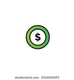 Dollar sign icon flat vector design