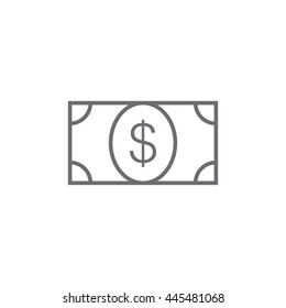 Dollar sign icon gray on white background