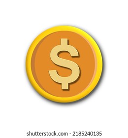 icono de signo de dólar aislado en fondo blanco.