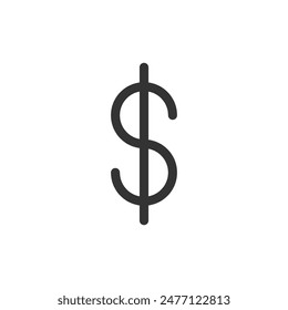 Dollar sign icon isolated on white background. Currency symbol modern, simple, vector, icon for website design, mobile app, ui. Vector Illustration