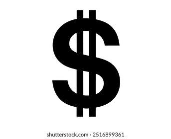 Dollar sign icon. dollar isolated on white background. Dollar sign icon illustration design. Dollar sign vector icon, symbolizing money and financial transactions.