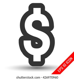 Dollar sign icon isolated on white background. Dollar logo. Vector illustration.