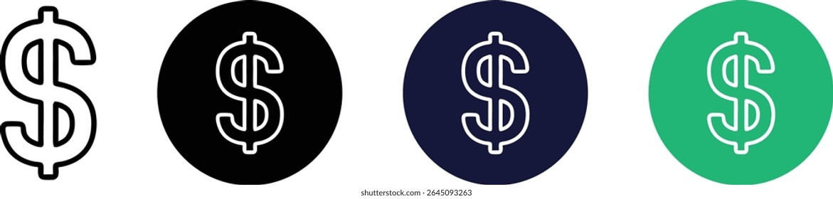 dollar sign icon, money bag with dollar coin, save money vector illustration