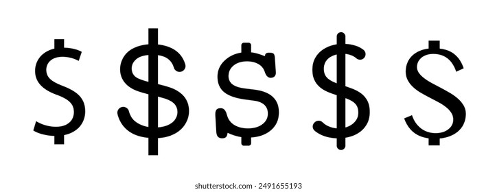 Dollarzeichen-Symbol. Geld-Zeichen-Logo. Amerikanischer Dollar Währung oder Dollar Symbol flach Symbol.