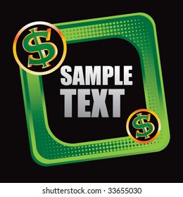 dollar sign icon on tilted web icon