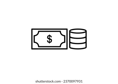 Dollar Sign Icon. Icon related to Business. Suitable for web site design, app, UI, user interfaces. Line icon style. Simple vector design editable