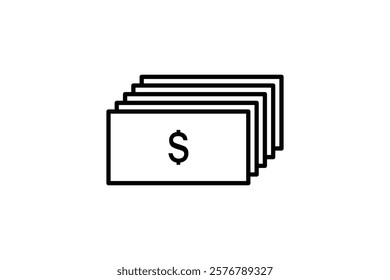 Dollar Sign icon. icon related to Start Up. suitable for web site, app, user interfaces, printable etc. line icon style. simple vector design editable