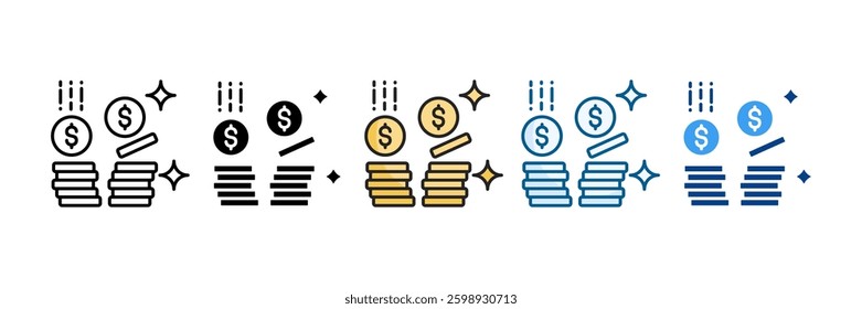 Dollar Sign Icon Set Multiple Style Collection