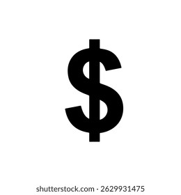 Dollar Sign Icon silhouette vector flat illustration design.