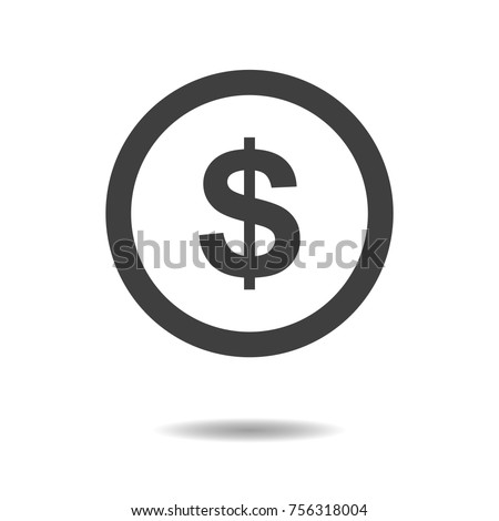 Dollar sign icon - simple flat design isolated on white background, vector