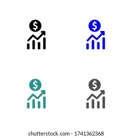 ilustración vectorial de stock de icono de dólar.