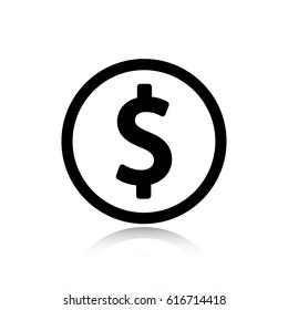 ilustración vectorial del icono de signo dólar