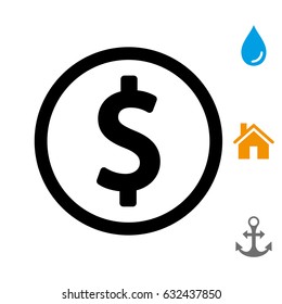 dollar sign icon stock vector illustration