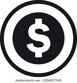 dollar sign icon, dollar symbol vector image